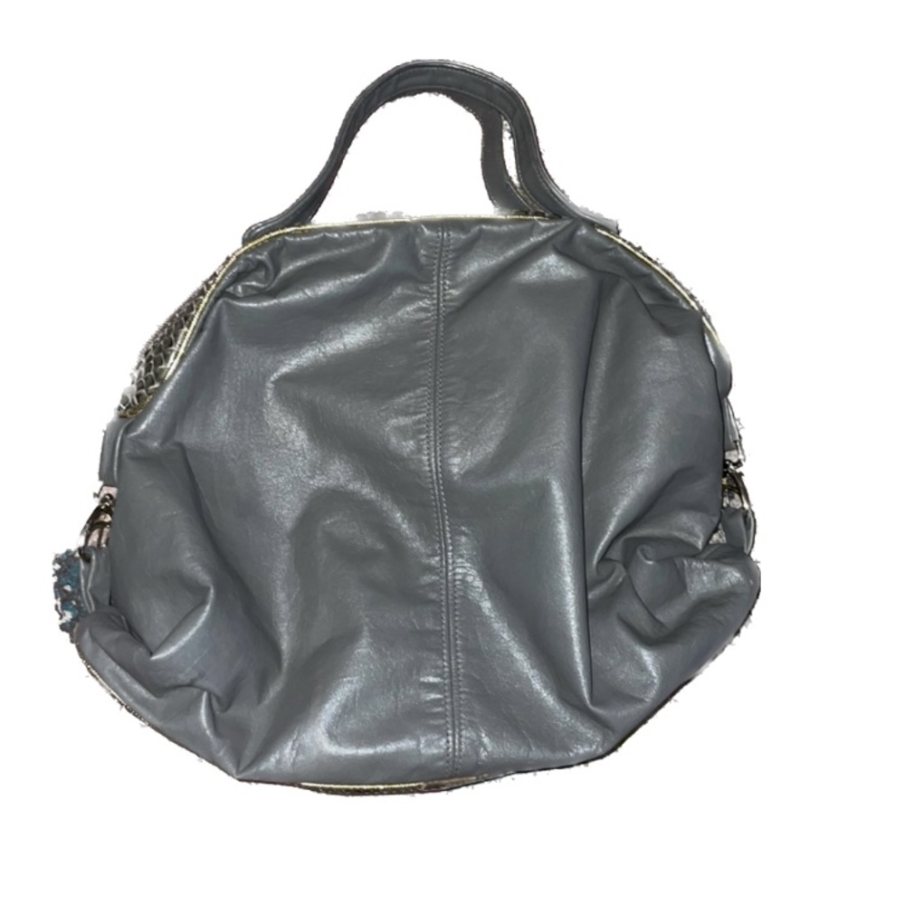 Vintage XL Grey Snakeskin Hobo Bag